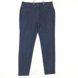 Jones New York Womens Jeans Lexington Ankle Blue Denim Dark Wash Mid Rise 8